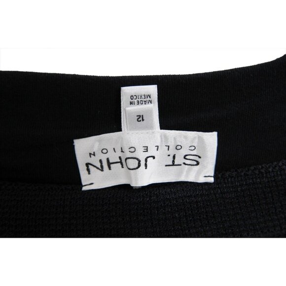 St John Womens Wide Leg Pants Size US 12 Blue Wool Rayon Sweatpants Joggers - Picture 9 of 11